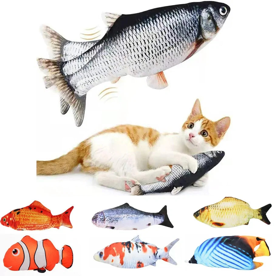 jumping fish cat toy