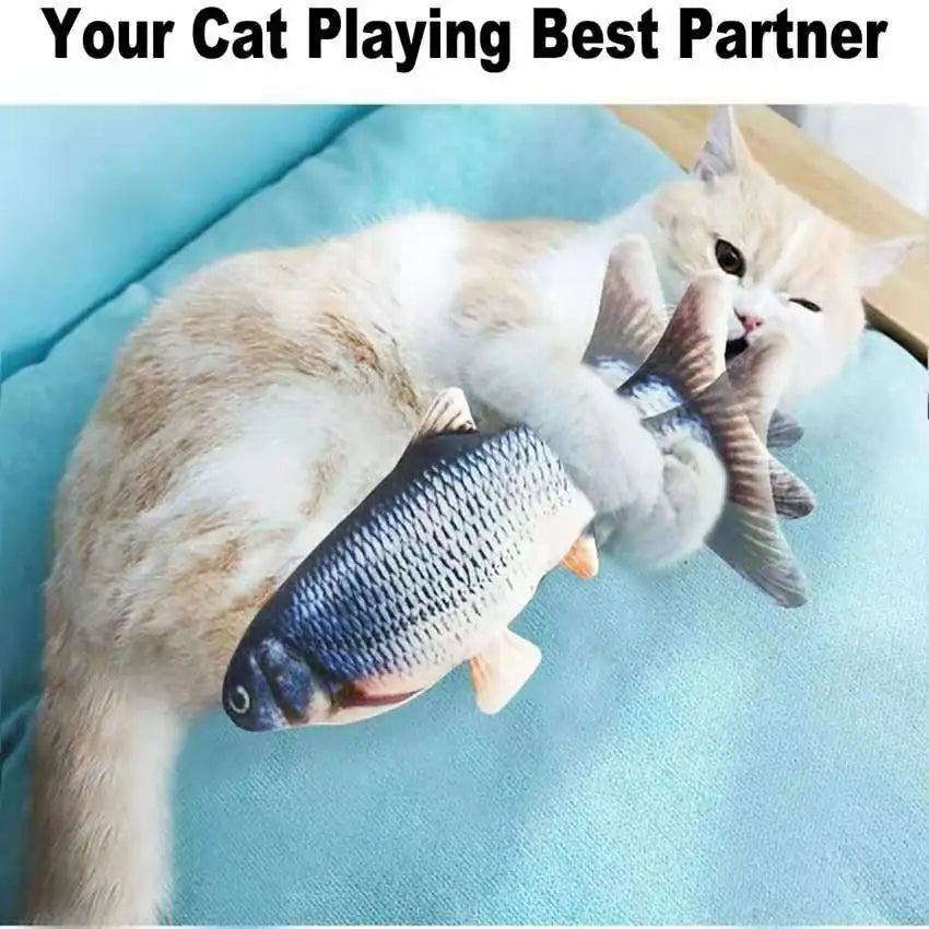 jumping fish cat toy